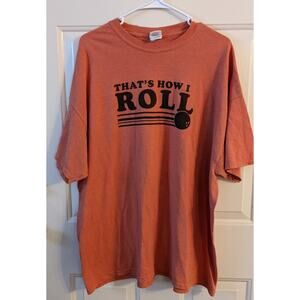 Vintage That's How I Roll Vintage 2XL Orange Bowling Tee Unisex, Sister Bay Bowl